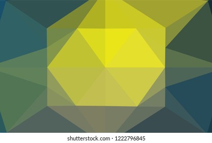 Light Blue, Yellow vector shining hexagonal template. Creative illustration in halftone style with gradient. The completely new template can be used for your brand book.