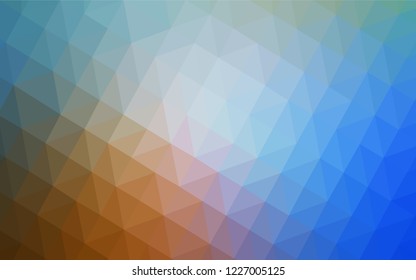 Light Blue, Yellow vector shining triangular backdrop. Glitter abstract illustration with an elegant triangles. Completely new template for your banner.