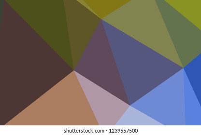 Light Blue, Yellow vector shining triangular backdrop. Shining polygonal illustration, which consist of triangles. Pattern for a brand book's backdrop.