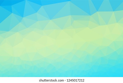 Light Blue, Yellow vector shining hexagonal template. Creative geometric illustration in Origami style with gradient. Triangular pattern for your business design.