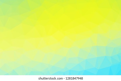 Light Blue, Yellow vector shining triangular background. Colorful illustration in Origami style with gradient.  Brand new style for your business design.