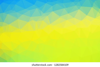 Light Blue, Yellow vector shining triangular background. Colorful illustration in Origami style with gradient.  Polygonal design for your web site.