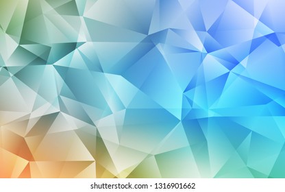 Light Blue, Yellow vector shining triangular background. Elegant bright polygonal illustration with gradient. Best triangular design for your business.