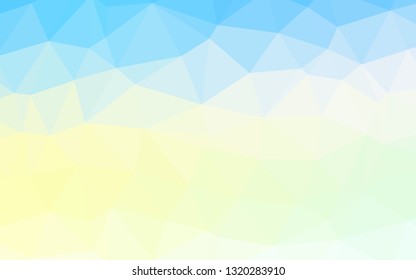 Light Blue, Yellow vector shining triangular background. A vague abstract illustration with gradient. Completely new design for your business.