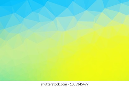 Light Blue, Yellow vector shining triangular pattern. Geometric illustration in Origami style with gradient. Template for a cell phone background.
