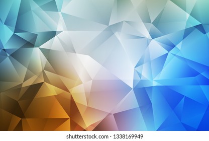 Light Blue, Yellow vector shining triangular layout. Colorful abstract illustration with triangles. Textured pattern for your backgrounds.
