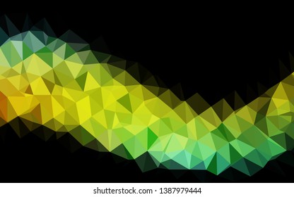 Light Blue, Yellow vector shining triangular pattern. Colorful illustration in Origami style with gradient.  Elegant pattern for a brand book.