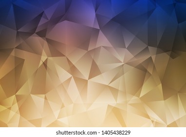 Light Blue, Yellow vector shining triangular layout. Glitter abstract illustration with an elegant triangles. A completely new design for your leaflet.