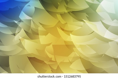 Light Blue, Yellow vector shining triangular layout. Geometric illustration in Origami style with gradient.  Pattern for a brand book's backdrop.