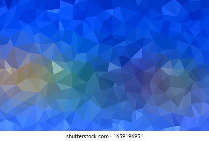 Diseño triangular brillante de vectores amarillo y azul claro. Muestra con formas polígonas. Plantilla completamente nueva para su banner.