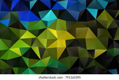 Light Blue, Yellow vector shining triangular background. Creative geometric illustration in Origami style with gradient. The polygonal design can be used for your web site.