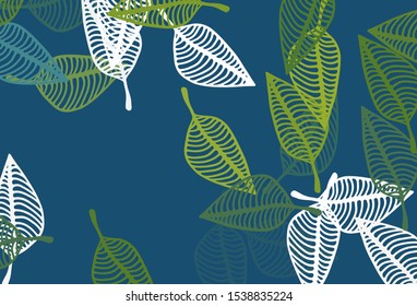 Light Blue, Yellow vector sketch pattern. Modern geometrical abstract illustration with leaves. Pattern for wallpapers and coloring books.