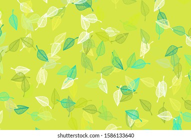 Light Blue, Yellow vector sketch template. Sketchy doodles with colorful gradient leaves. Pattern for brand book.