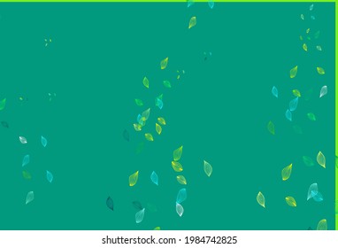 Light Blue, Yellow vector sketch texture. Sketchy doodles with colorful gradient leaves. A new texture for your design.