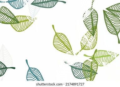 Patrón de dibujo vectorial amarillo, azul claro. Ilustración abstracta geométrica moderna con hojas. Patrón para papeles pintados y libros de colorido.