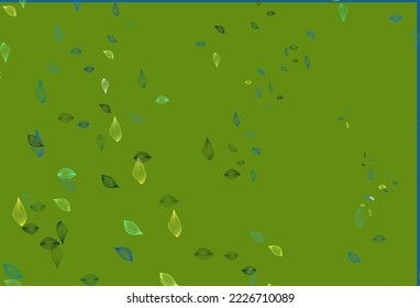 Light Blue, Yellow vector sketch cover. Colorful illustration in doodle style with leaves. Brand new design for your business.