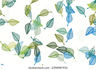 Light Blue, Yellow vector sketch cover. Decorative illustration with abstract colorful leaves. Pattern for coloring books and pages for kids.