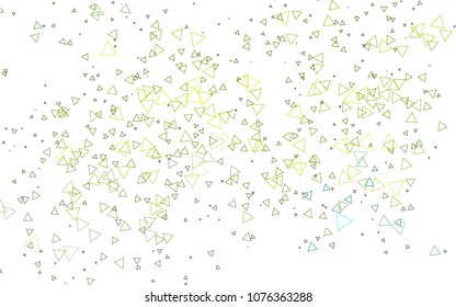 Light Blue, Yellow vector of small triangles on white background. Illustration of abstract texture of triangles. Pattern design for banner, poster, cover.