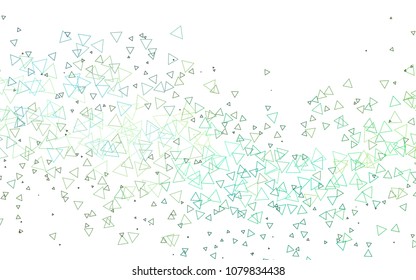 Light Blue, Yellow vector of small triangles on white background. Illustration of abstract texture of triangles. Pattern design for banner, poster, cover.