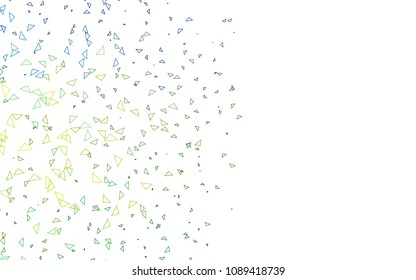 Light Blue, Yellow vector of small triangles on white background. Illustration of abstract texture of triangles. Pattern design for banner, poster, cover.