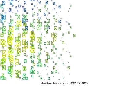 Light Blue, Yellow vector of small triangles on white background. Illustration of abstract texture of triangles. Pattern design for banner, poster, cover.