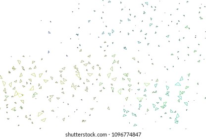 Light Blue, Yellow vector of small triangles on white background. Illustration of abstract texture of triangles. Pattern design for banner, poster, cover.