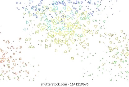 Light Blue, Yellow vector of small triangles on white background. Illustration of abstract texture of triangles. Pattern design for banner, poster, cover.