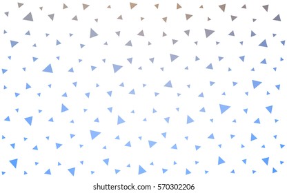 Light Blue Yellow vector of small triangles on white background. Illustration of abstract texture of triangles. Pattern design for banner, poster, cover.