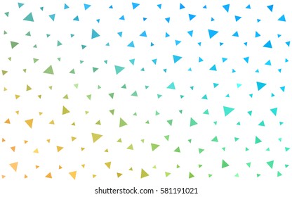 Light Blue Yellow vector of small triangles on white background. Illustration of abstract texture of triangles. Pattern design for banner, poster, cover.