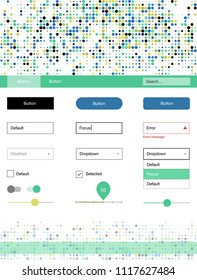 Light Blue, Yellow vector style guide with circles. Modern Style guide with colorful gradient circles in its header. Modern template for your landing page.