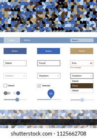 Light Blue, Yellow vector style guide with circles. Decorative ui kit design in abstract style with colorful dots. Simple colorful design for websites.