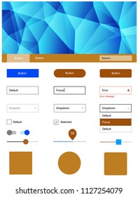 Light Blue, Yellow vector style guide with triangles. Modern Style guide in polygonal style with triangles. Simple colorful design for websites.