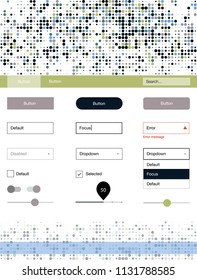 Light Blue, Yellow vector style guide with circles. Modern Style guide with colorful gradient circles in its header. This sample is for your landing page.