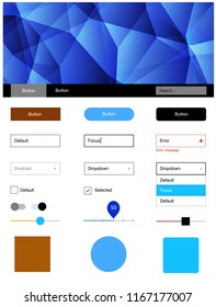 Light Blue, Yellow vector style guide with triangles. Modern Style guide in polygonal style with triangles. Simple colorful design for websites.