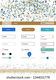 Light Blue, Yellow vector style guide with circles. Modern Style guide with colorful gradient circles in its header. This template you can use for websites.