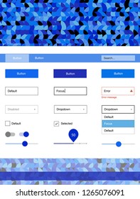 Light Blue, Yellow vector style guide with circles. Beautiful ui ux kit with colorful dots in its header. Simple colorful design for websites.