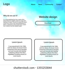Light Blue, Yellow vector style guide with sky stars. Beautiful ui ux kit with colorful sky in its header. This template you can use for websites.