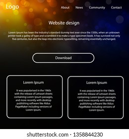 Light Blue, Yellow vector style guide with sky stars. Web ui kit with abstract gradient clouds in its header. This template you can use for landing pages.