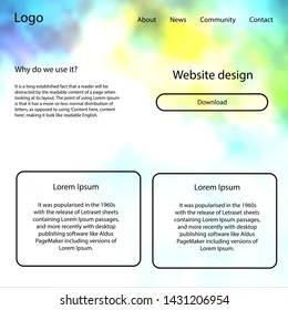 Light Blue, Yellow vector style guide with sky stars. Colorful ui/ux kit with header consisted of clouds & stars. Beautiful layout for websites, landing pages.