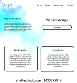 Light Blue, Yellow vector style guide with sky stars. Colorful ui/ux kit with header consisted of clouds & stars. Beautiful layout for websites, landing pages.