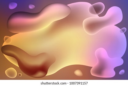 Light Blue, Yellow vector template with lava shapes. A sample with blurred bubble shapes. New composition for your brand book.