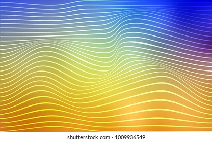 Light Blue, Yellow vector template with abstract lines. Colorful illustration in abstract cranked style with gradient. Brand-new style for your business design.