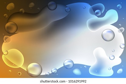 Light Blue, Yellow vector template with lines, ovals. A vague circumflex abstract illustration with gradient. A completely new memphis design for your business.