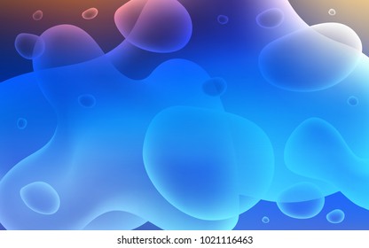 Light Blue, Yellow vector template with bent ribbons. Blurred geometric sample with gradient bubbles.  Brand-new design for your ads, poster, banner.