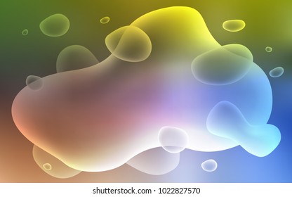 Light Blue, Yellow vector template with abstract circles. Creative illustration in halftone memphis style with gradient. The elegant pattern for brand book.
