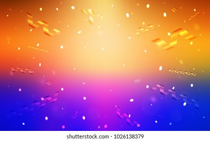 Light Blue, Yellow vector template with carnival confetti. Confetti on blurred abstract background with colorful gradient. The pattern can be used for new year ad, booklets.