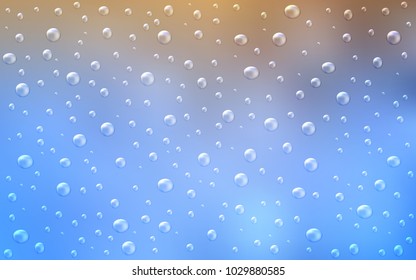 Light Blue, Yellow vector template with circles. Glitter abstract illustration with blurred drops of rain. Completely new template for your brand book.