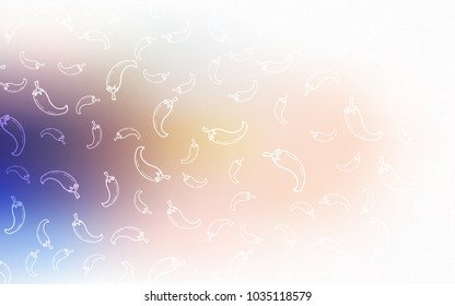 Light Blue, Yellow vector template with organic peppers. Beautiful colored illustration with peppers in doodle style. Pattern for menu of cafes, bars, restaurants.