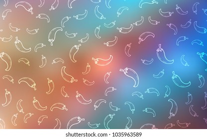 Light Blue, Yellow vector template with organic peppers. peppers on blurred abstract background with colorful gradient. Pattern for menu of cafes, bars, restaurants.