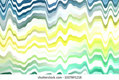 Light Blue, Yellow vector template with bent ribbons. Modern gradient abstract illustration with bandy lines. The elegant pattern for brand book.